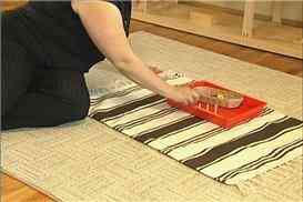 Montessori zählen mit Stapeln von Perlen