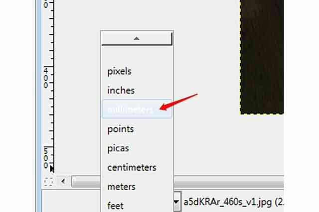Wie zu Ändern Lineal Einheiten in GIMP