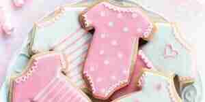 Backen und dekorieren von Baby-Dusche-Cookies: einfache Cookie Rezept