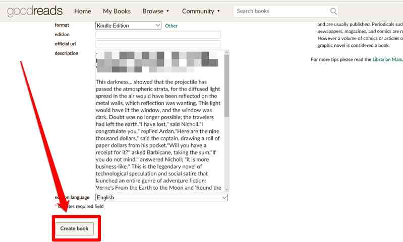 So fügen Sie ein neues Buch auf Goodreads Datenbank
