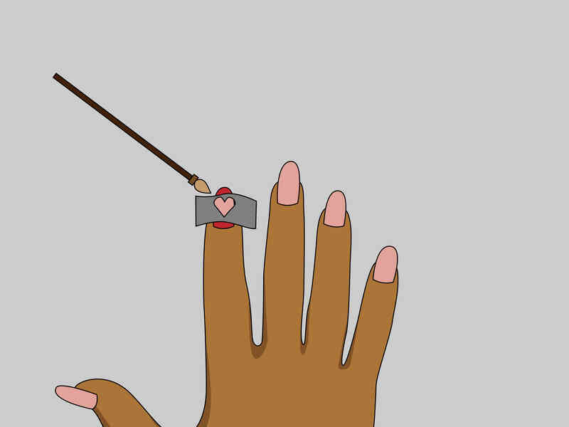 Wie man ein Herz auf Ihrem Nagel malen